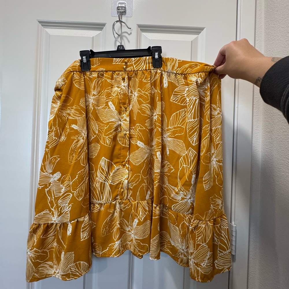 Floral Mustard Skirt